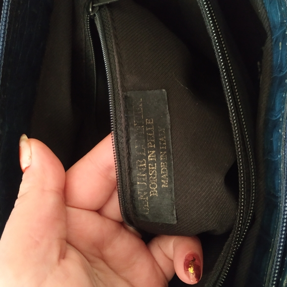 Genuine Leather Navy Blue Purse - Picture 6 of 6